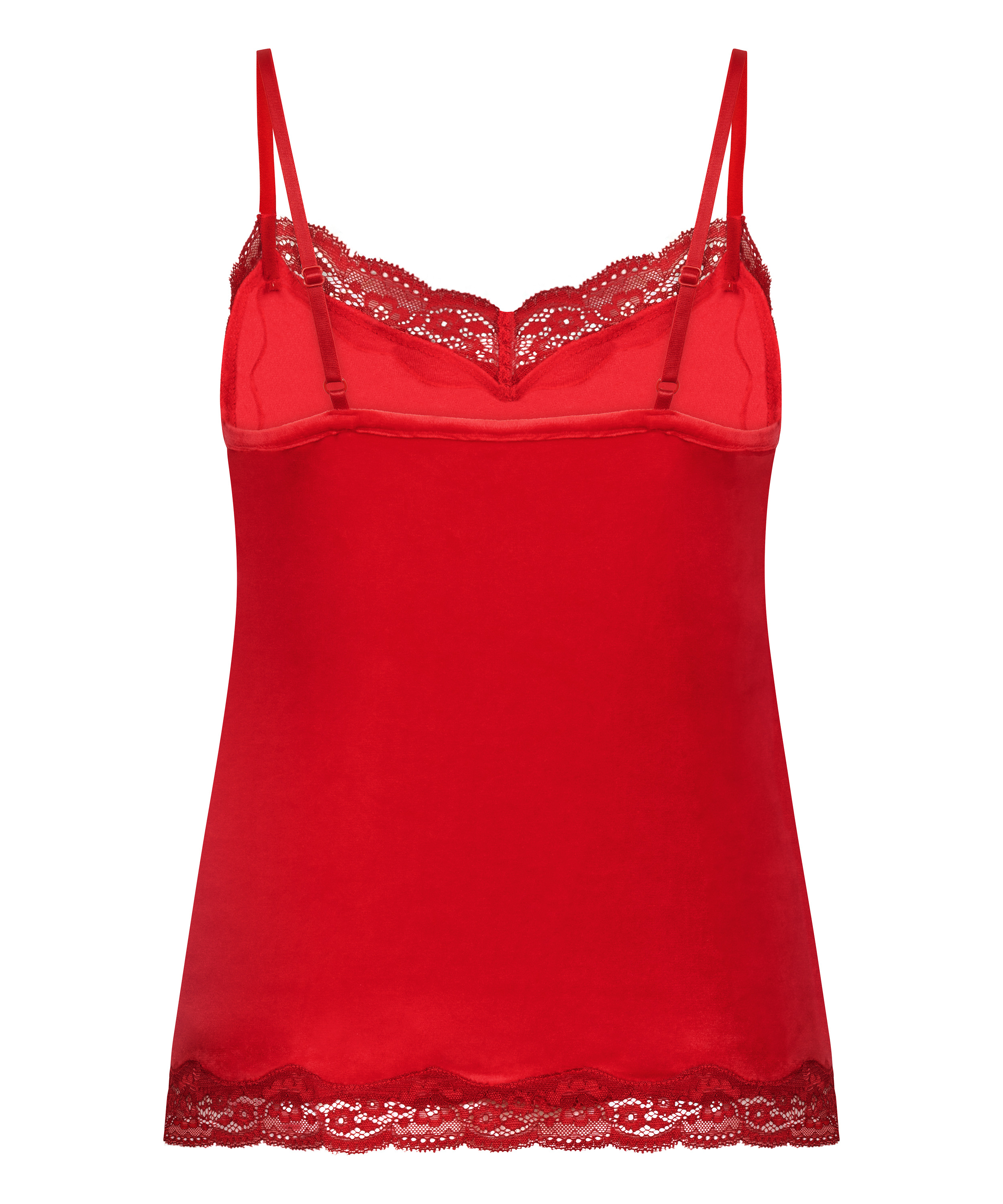 Cami top Velours Lace, R&oslash;d, main