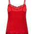 Cami top Velours Lace, R&oslash;d