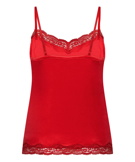 Cami top Velours Lace, R&oslash;d