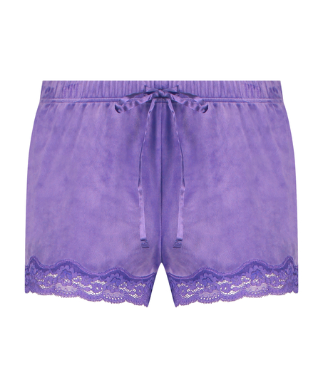 Shorts velour Lace, Lilla