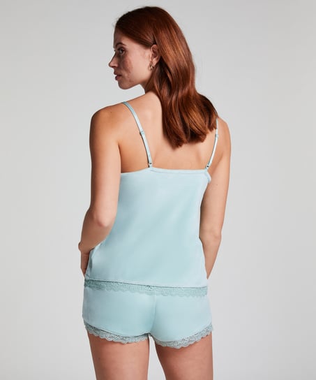 Cami top Velours Lace, Grøn
