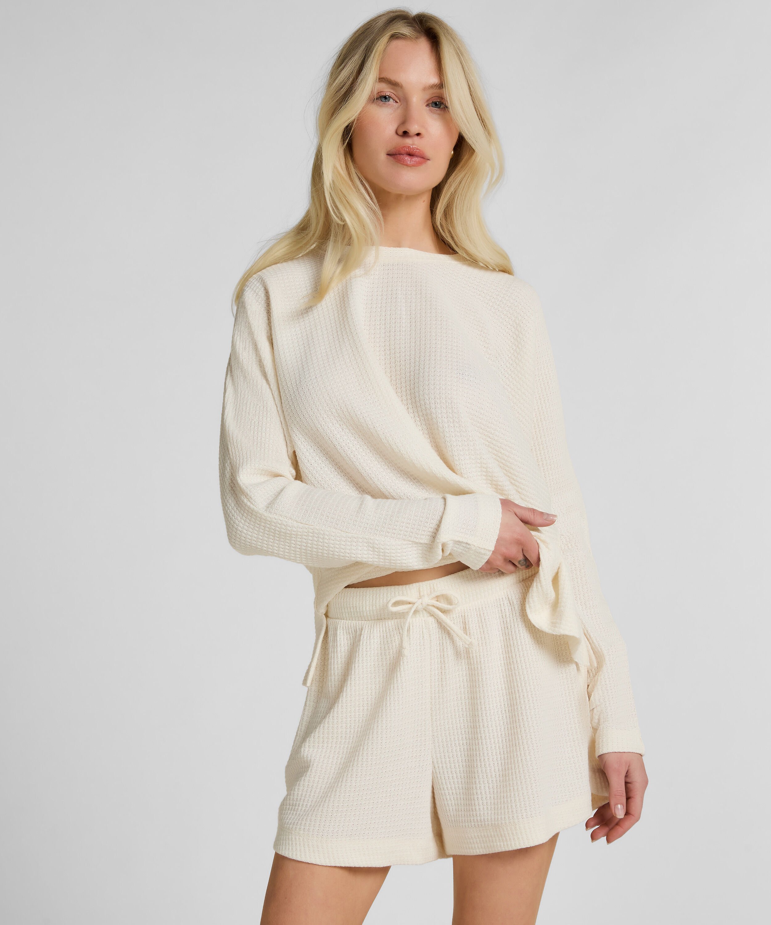 Short Waffle Sloane, Hvid Short Waffle Sloane, Hvid