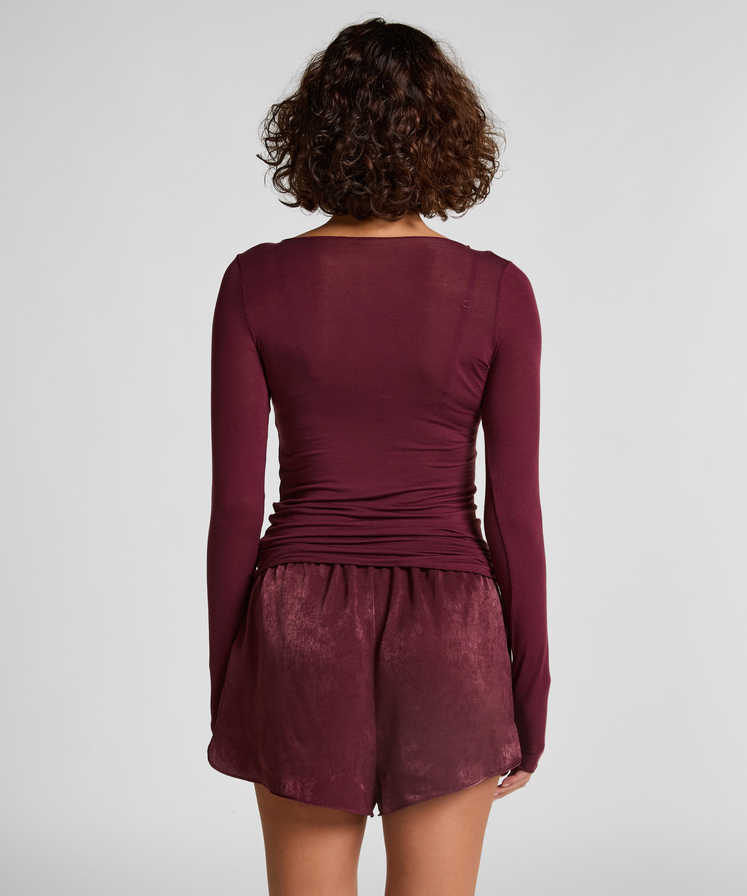 super soft bådhals bluse med cashmere, Lilla, main