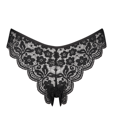 High leg brasiliansk trusse, sort