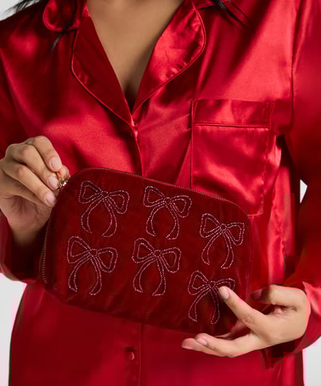 Bow makeuptaske, Rød