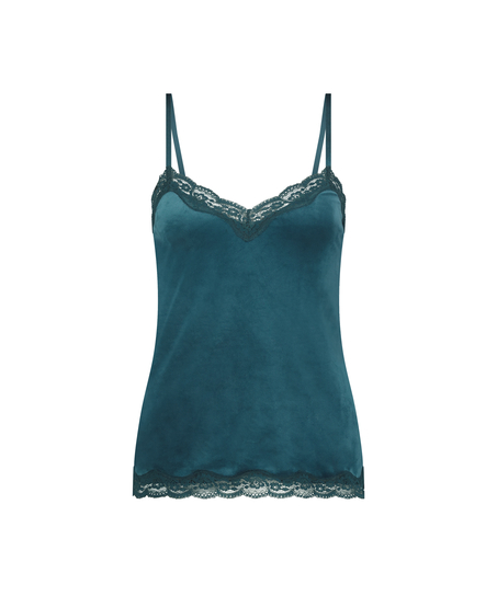 Cami top Velours Lace, Bl&aring;