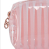 Makeuptaske Stripe af plast, pink