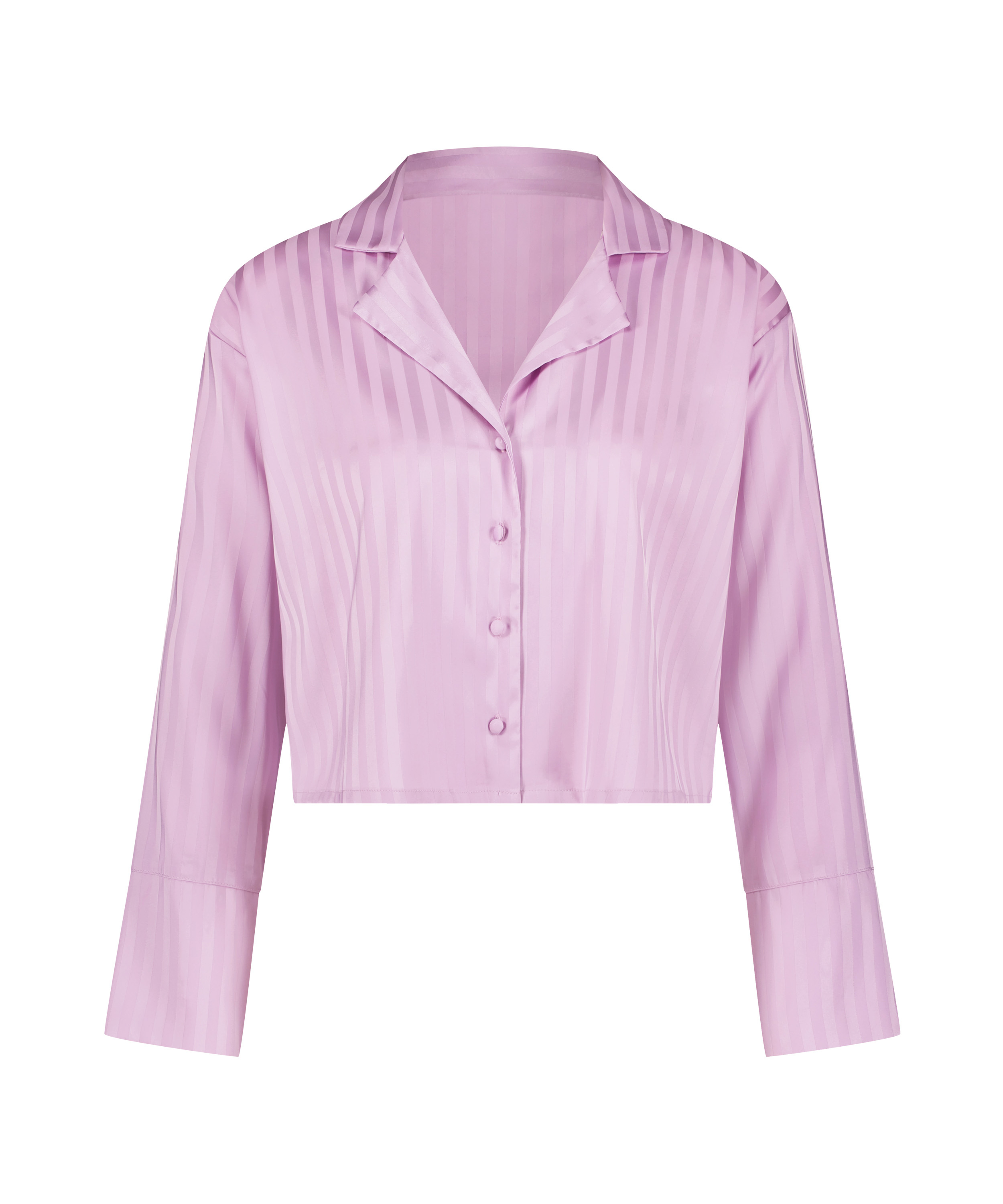 Lang&aelig;rmet satinjakke, Lilla, main