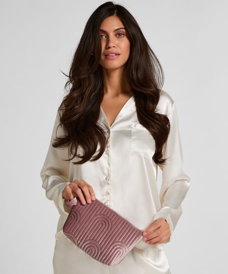 Lille makeuptaske i velour, Lilla