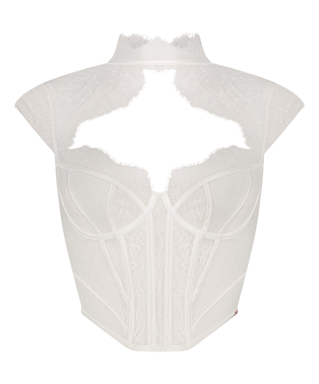 Peplumtop Lace Camille, Hvid