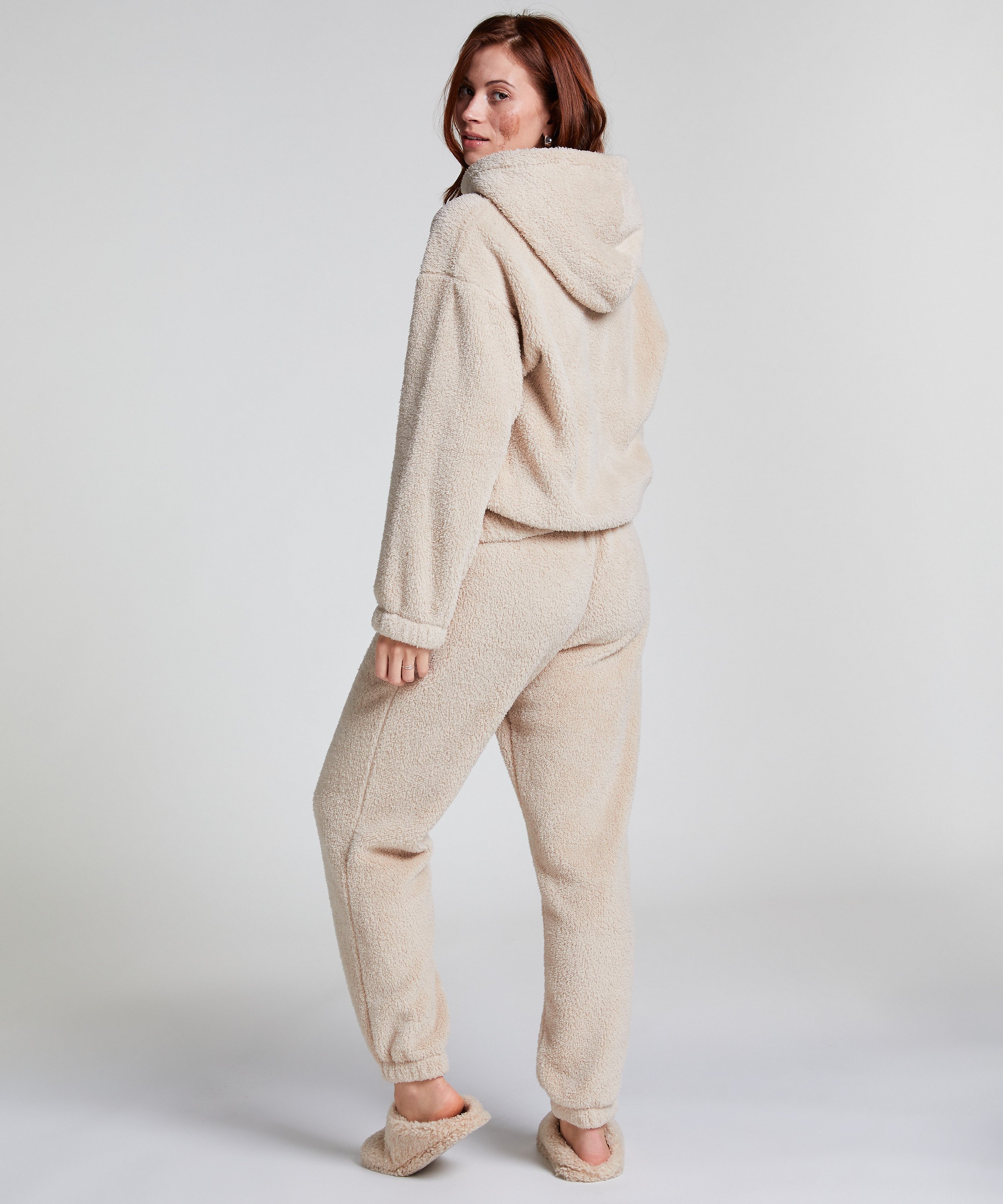 Joggingbukser Fleece Snuggle, Beige, main