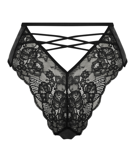 Høj bundløs brasiliansk trusse Melissa, sort