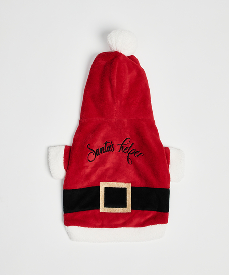 Fleece hunde-onesie, Rød
