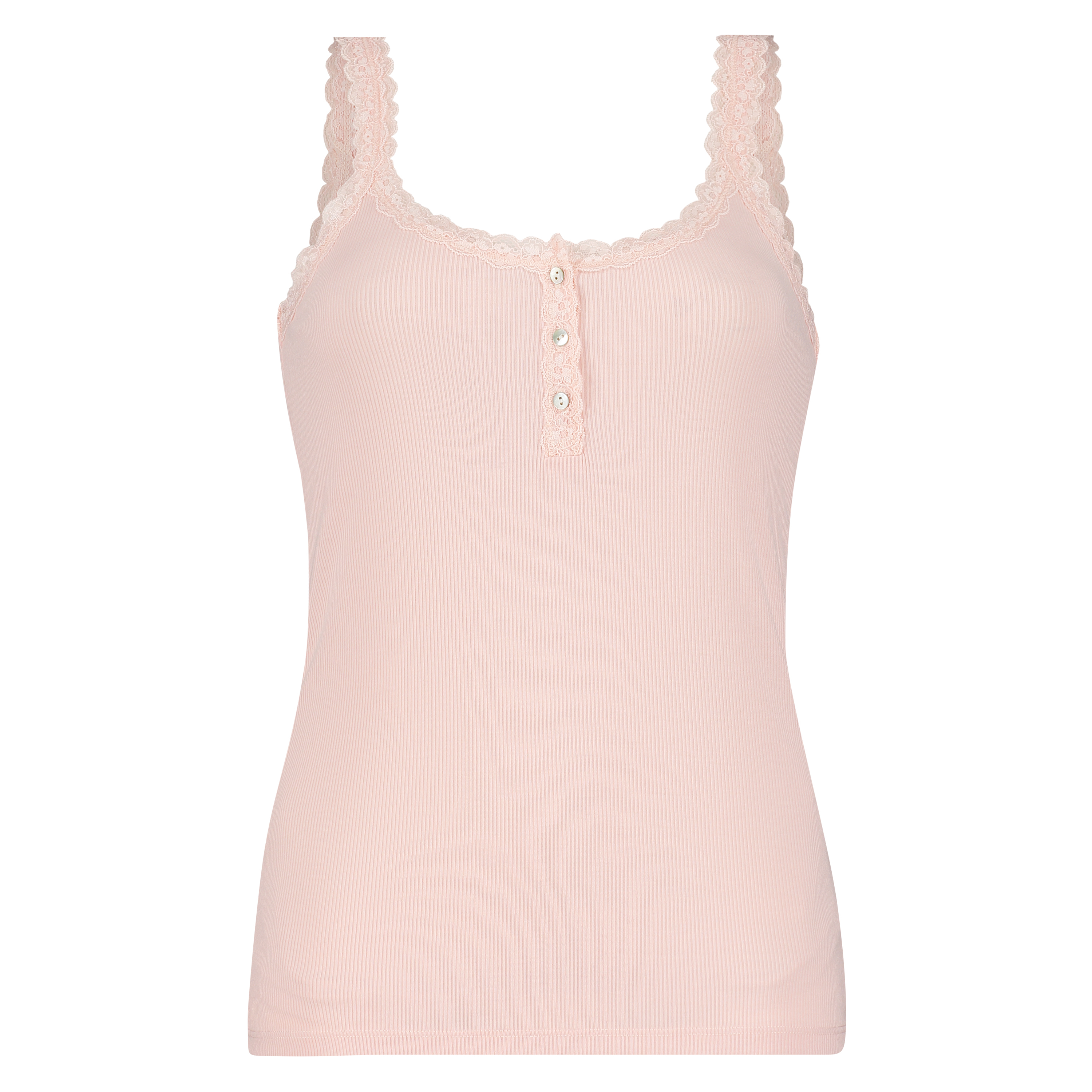 Singlet top cami rib lace, Lyser&oslash;d, main