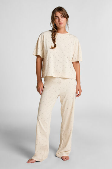 Hunkemöller Subtle pyjamassæt i jersey hvid