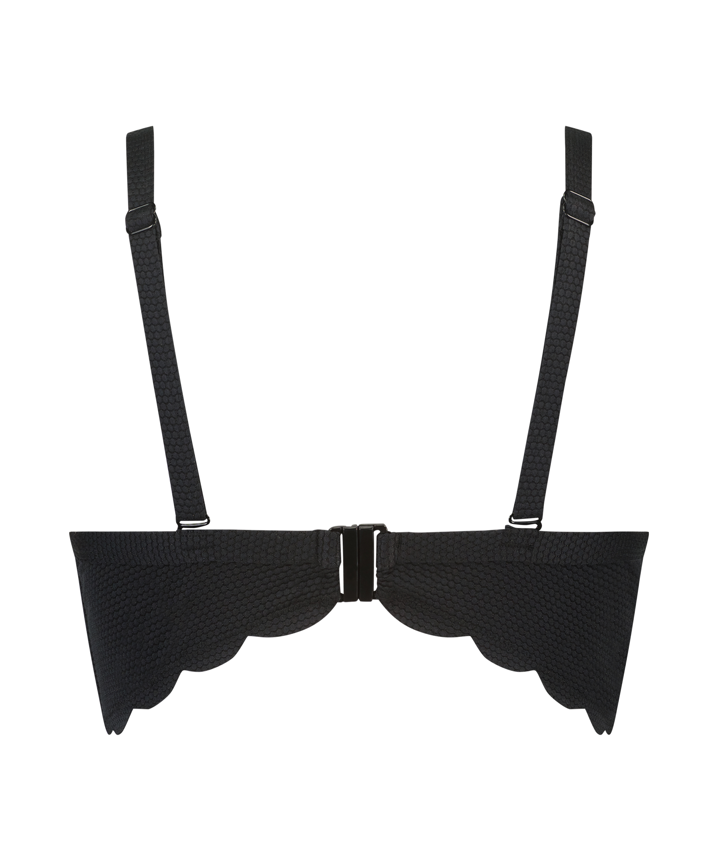 Formstøbt bikinitop med bøjle Scallop, Sort, main