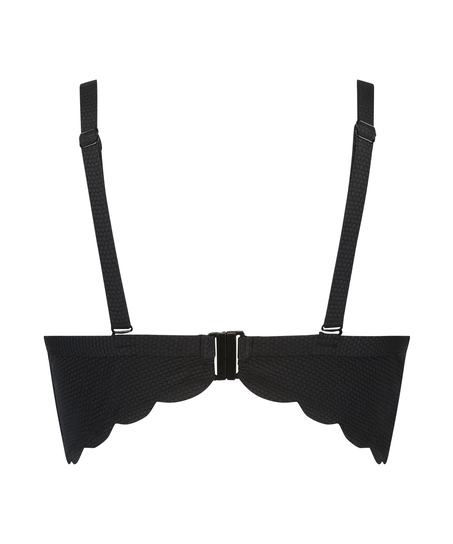 Formstøbt bikinitop med bøjle Scallop, Sort