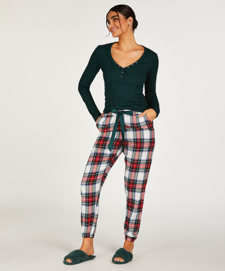 Petite pyjamasbukser af Flannel, Hvid
