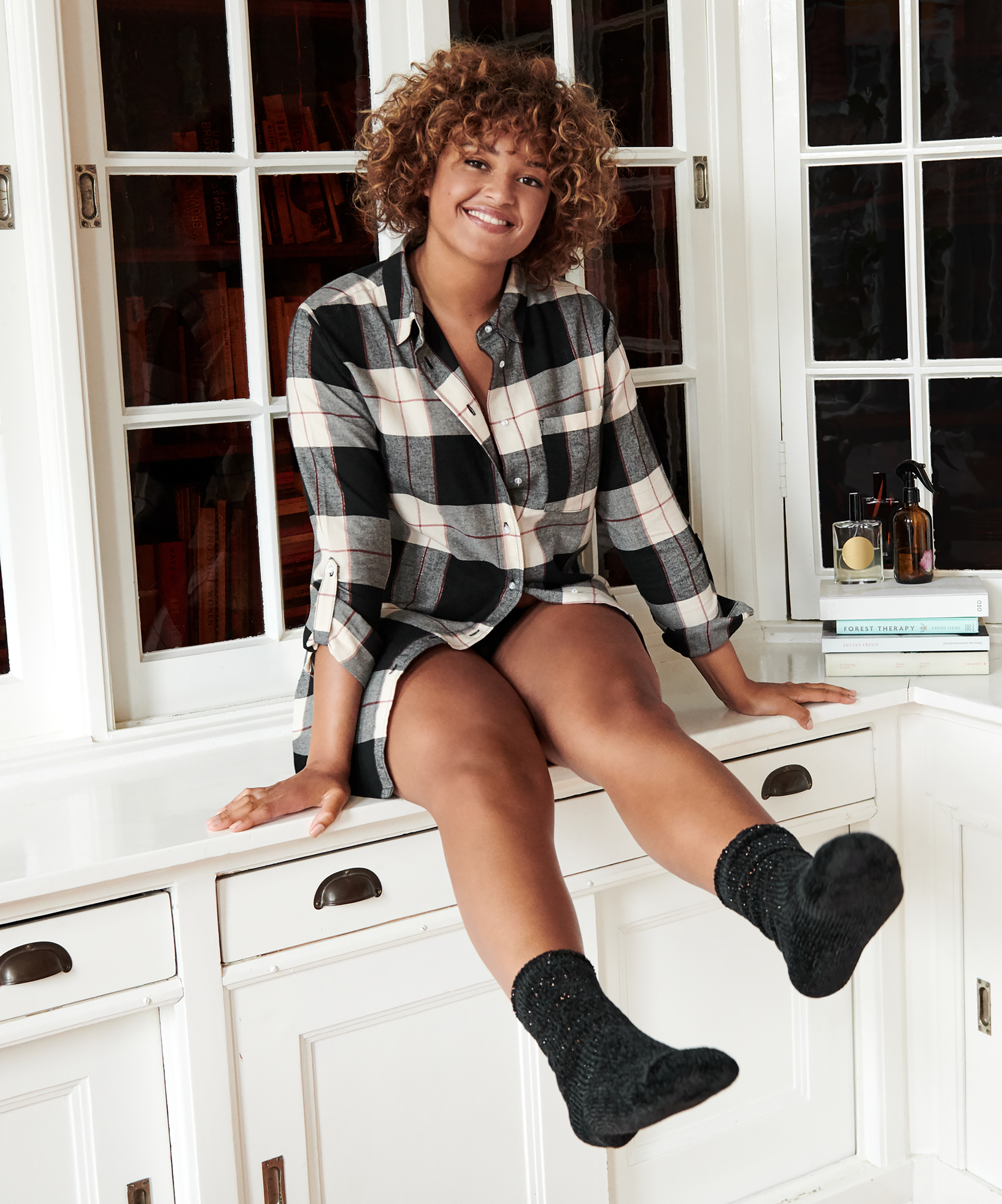 Lange ærmer Mandeskjorte, Sort, main