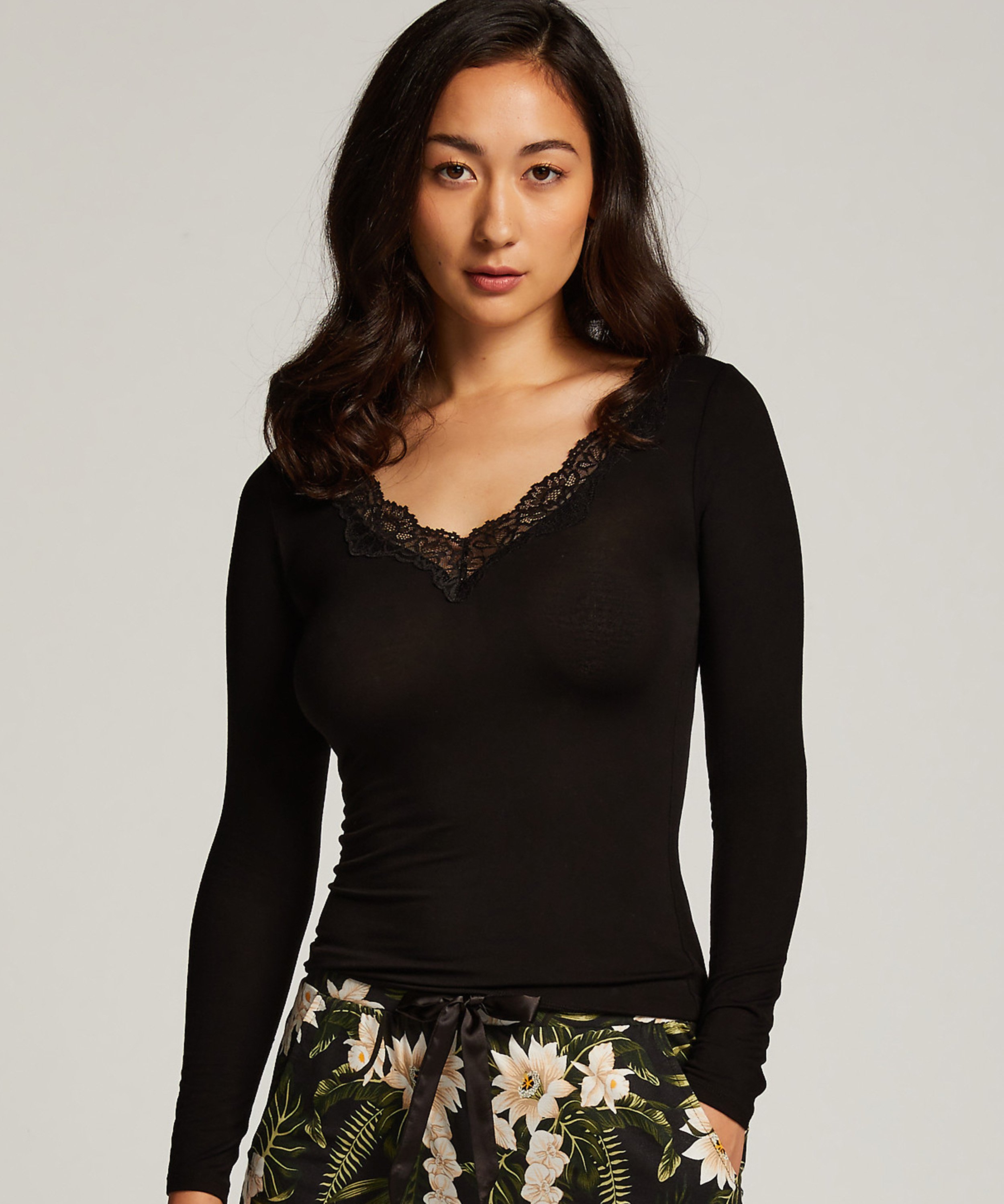 Pyjamastop Jersey, Sort, main