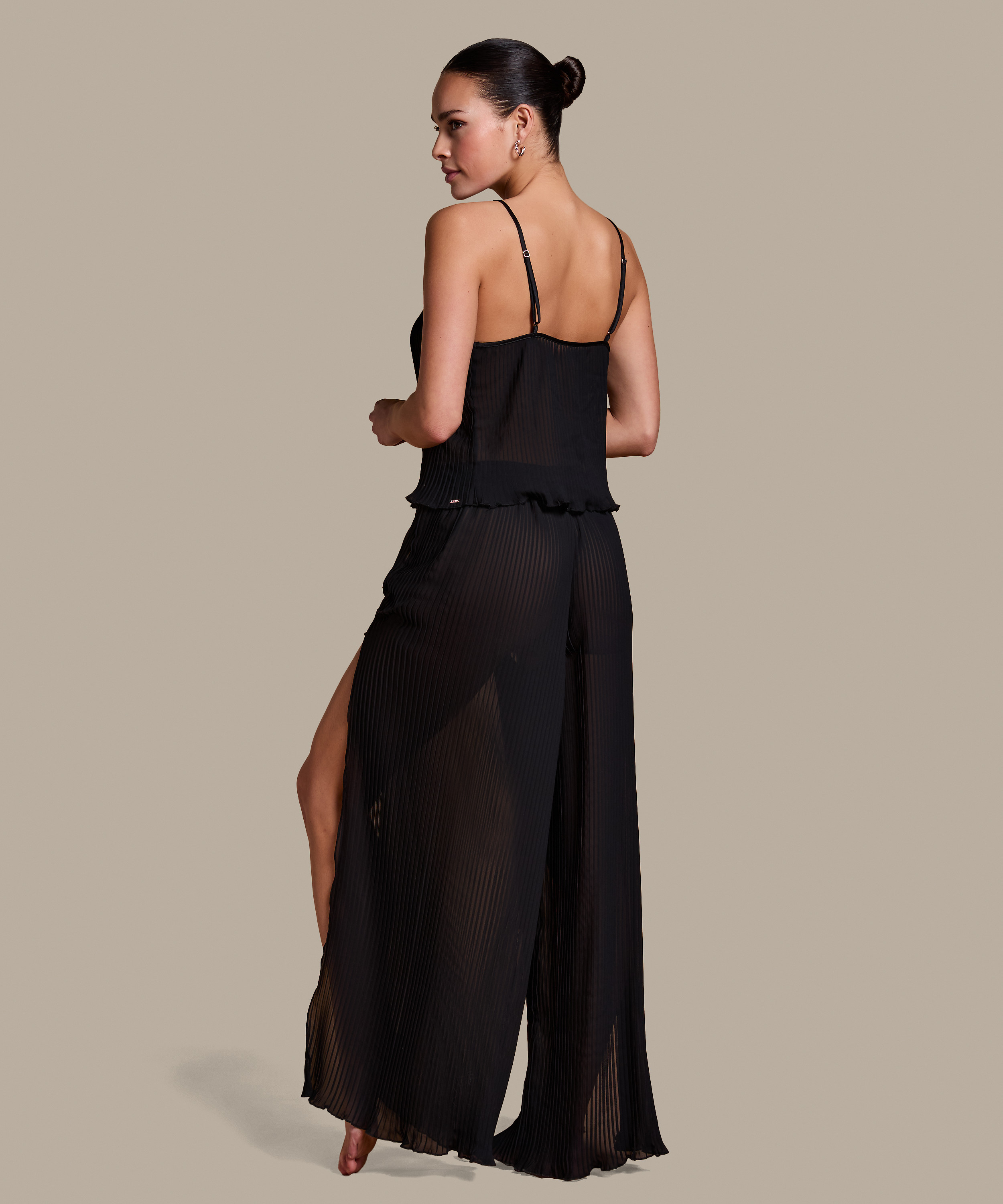 Plisse bukser, sort, main