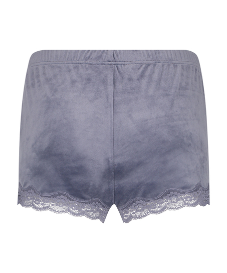 Shorts velour Lace, Grå