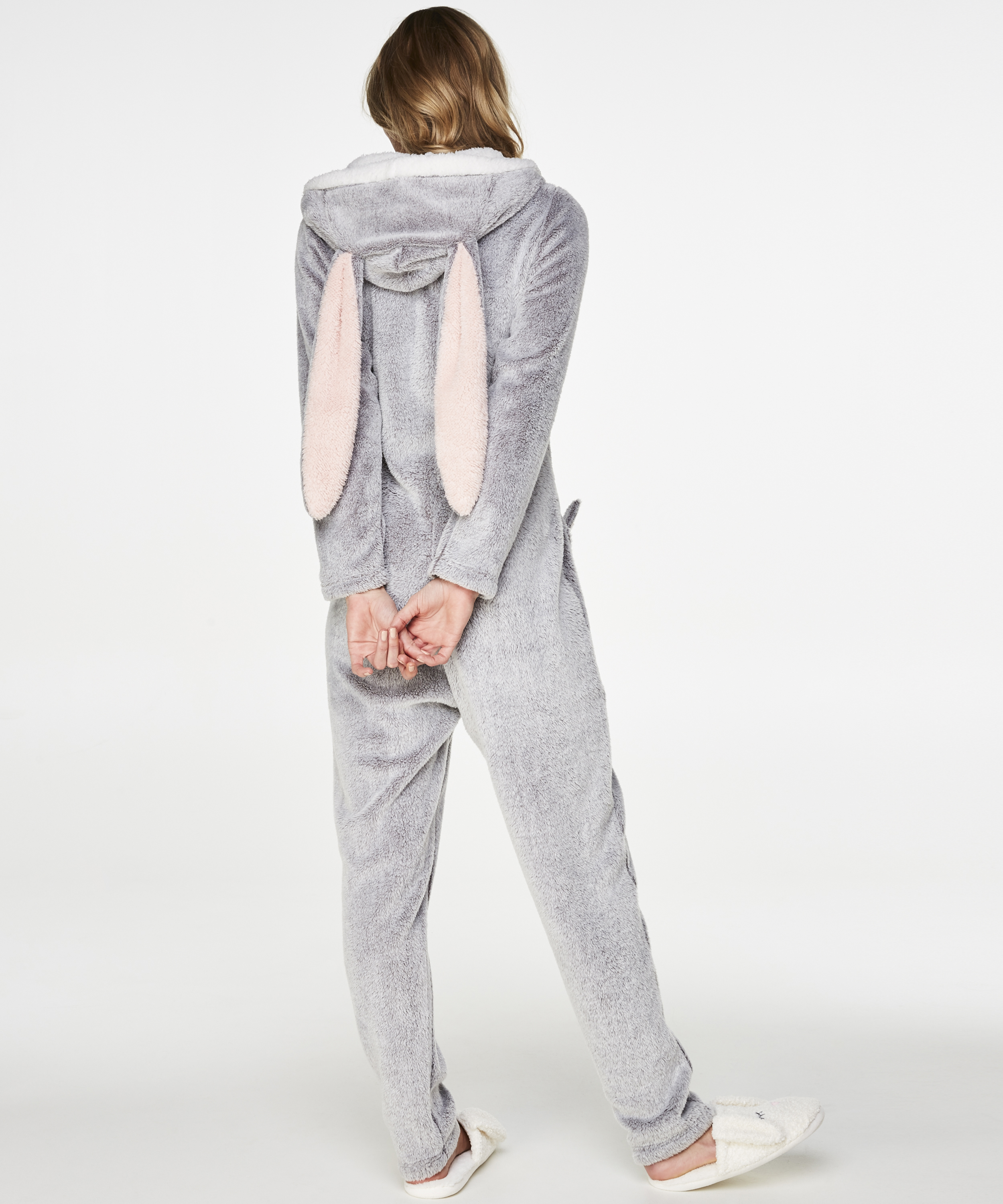 Fleece Novelty onesie-jumpsuit, Grå, main
