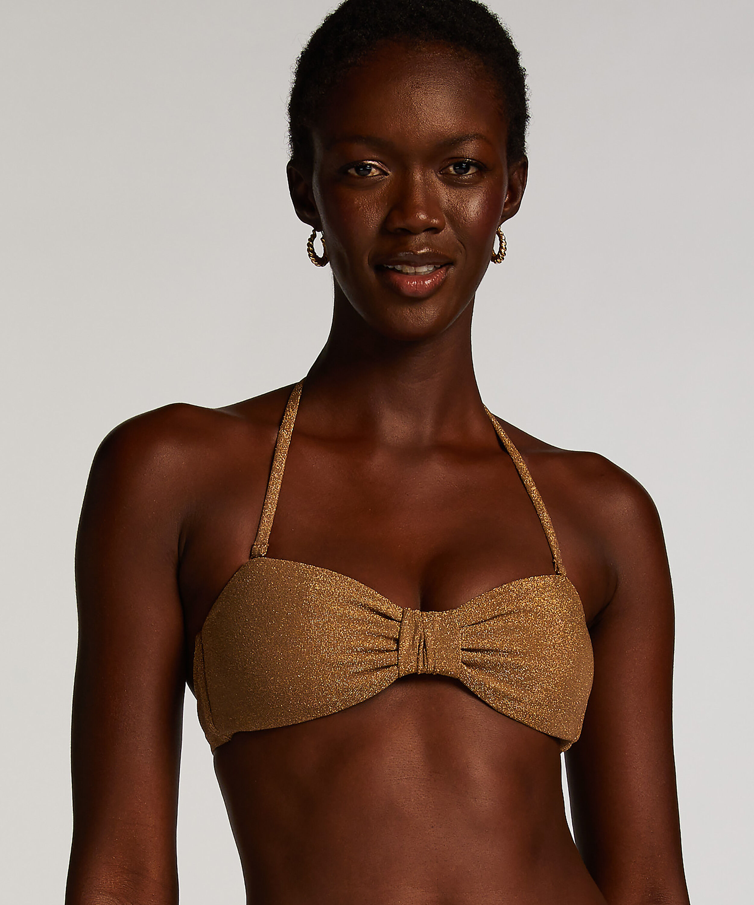 Bandeau bikinitop Goldie Shimmer, Gul