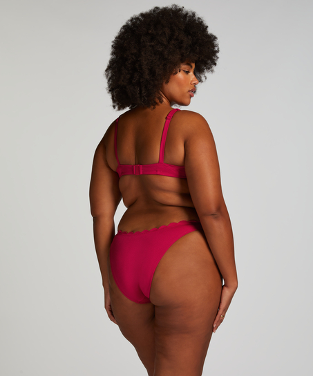 Højskåret Bikinitrusse Scallop, pink
