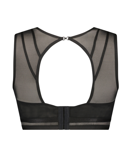 Højhalset bralette Fiona, Sort