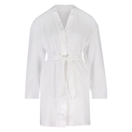 Satin kimono Bridal, Hvid