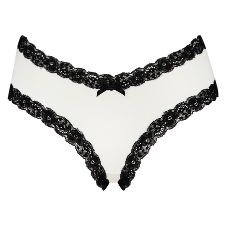 V-formet brasiliansk trusse i mikrokvalitet, Hvid