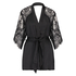 Flared Satin Lace kimono, Sort