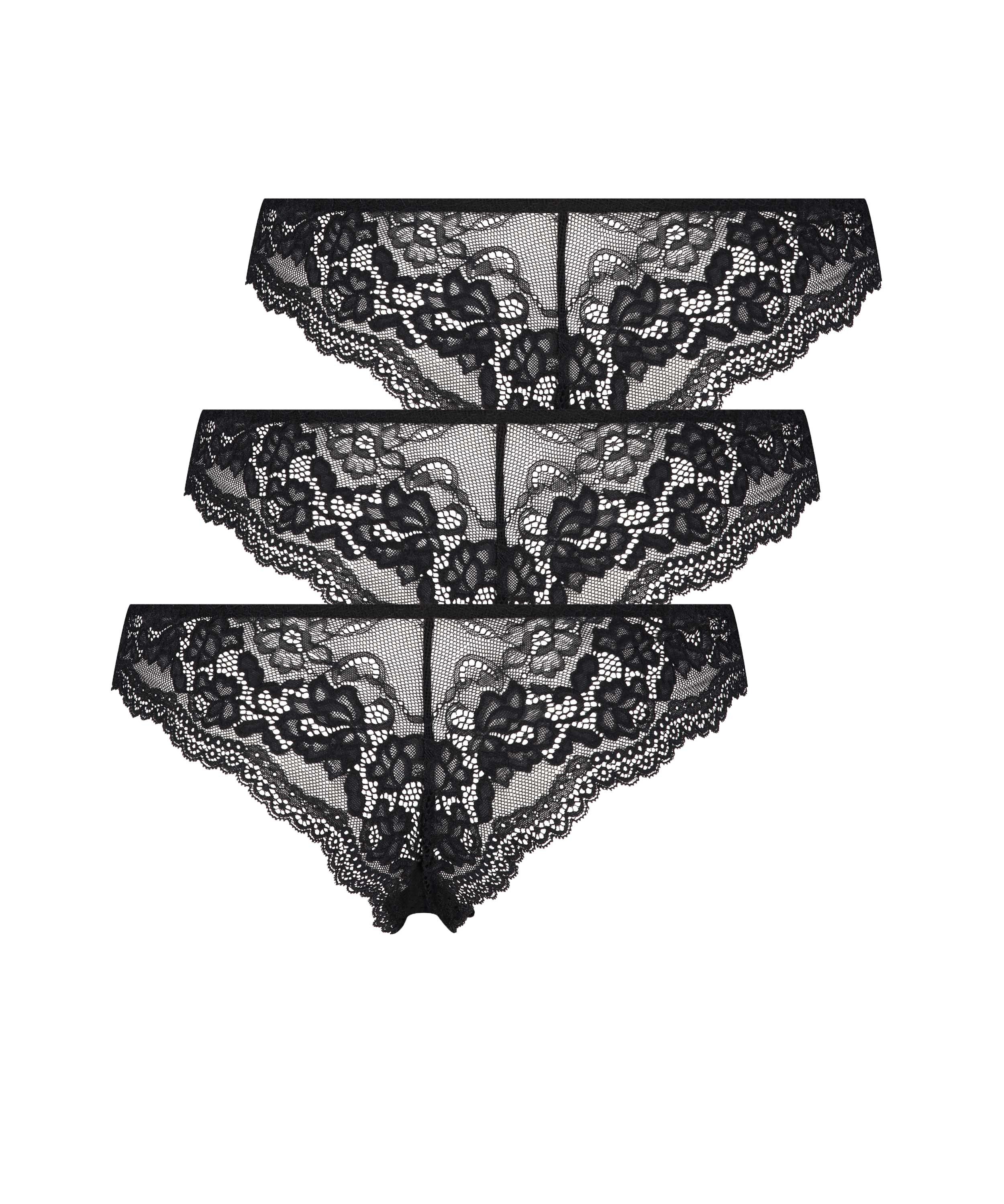 3-styks-pakning brasilianske trusser Chelsea, sort, main