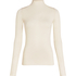 super soft rullekrave bluse med cashmere, Hvid