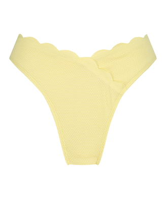 Højskåret Bikinitrusse Scallop, gul
