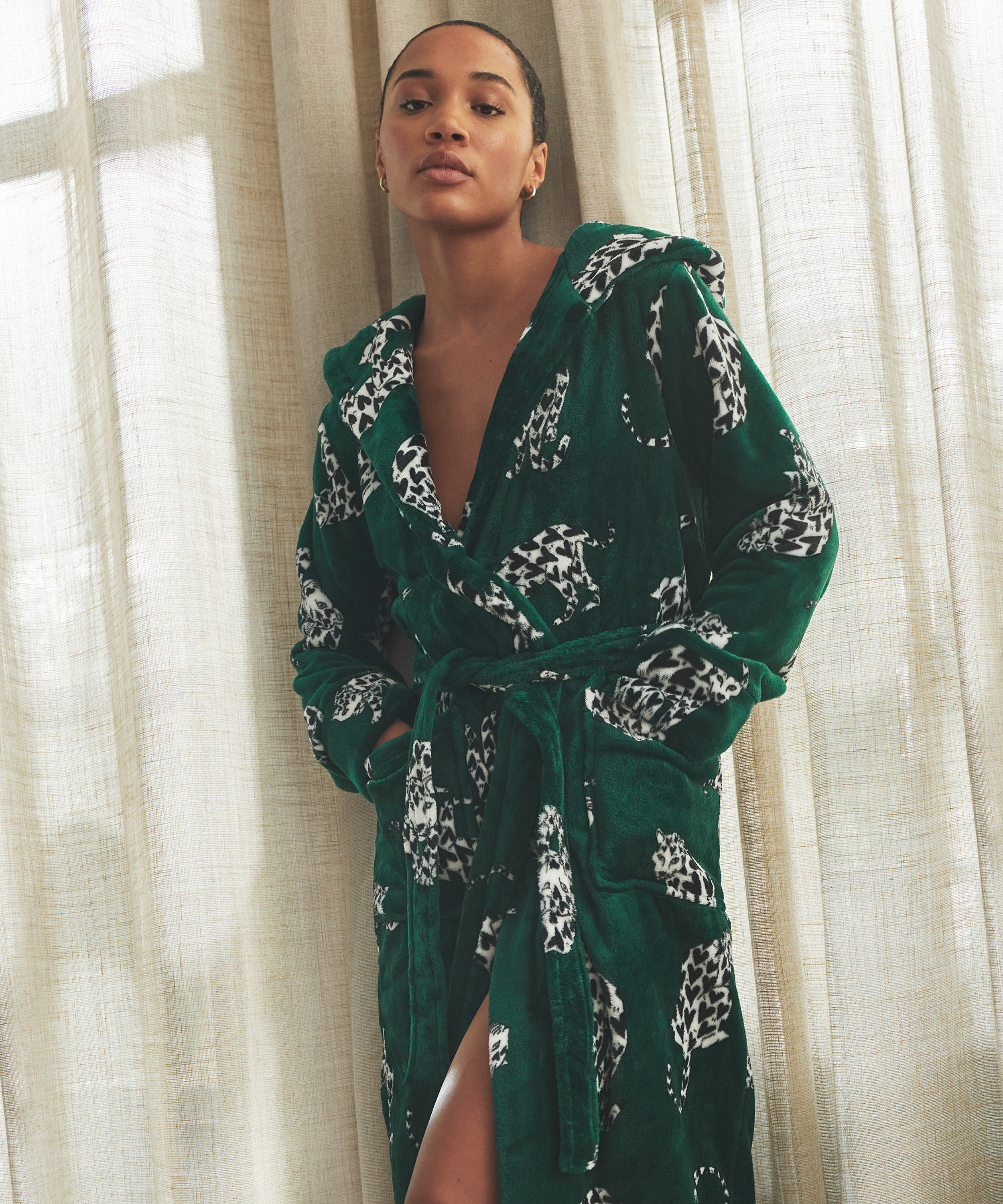 Badekåbe Fleece, Grøn, main