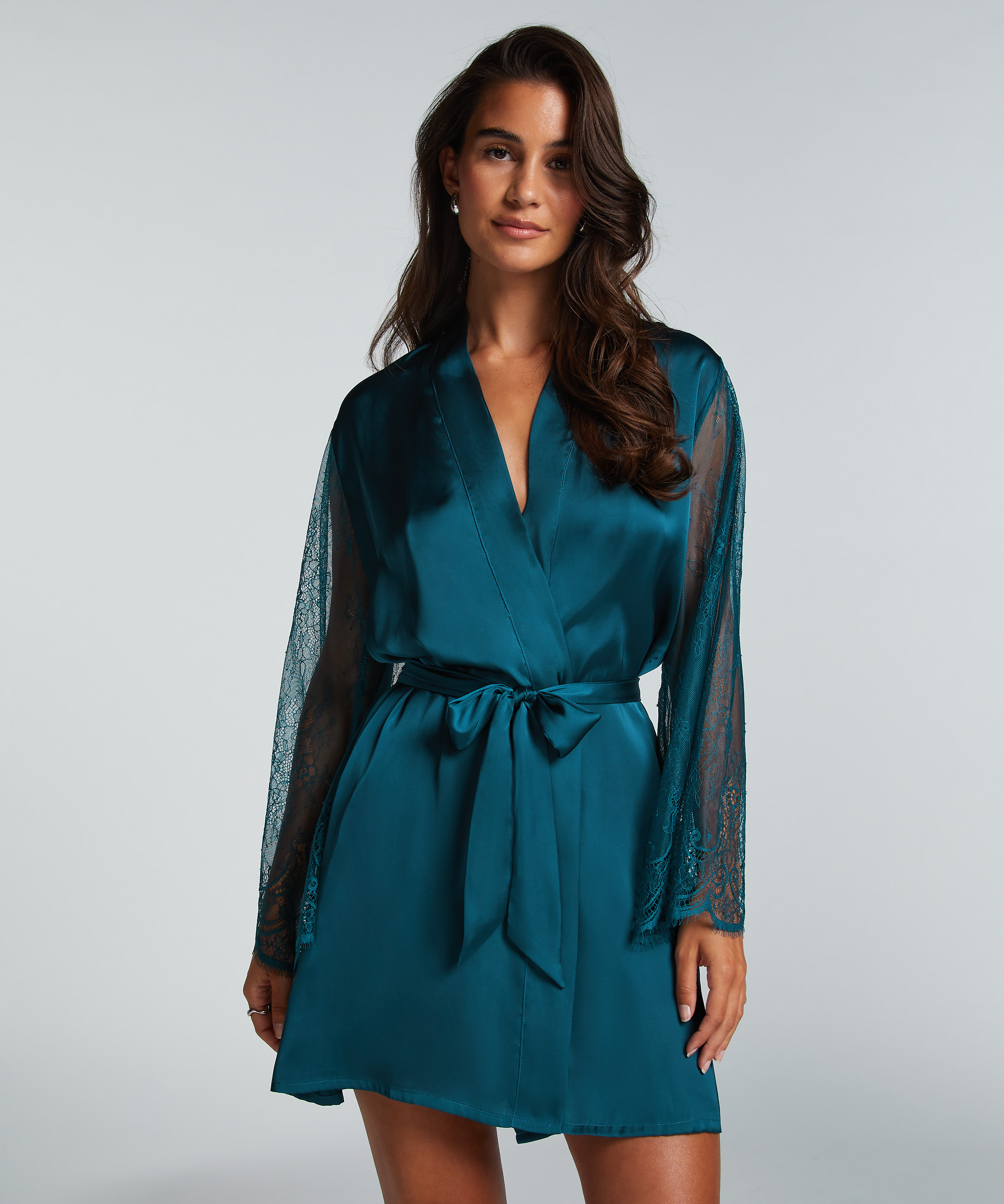 Kimono Satin, Blå, main