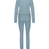 Pyjamasæt Waffle Placket, Blå