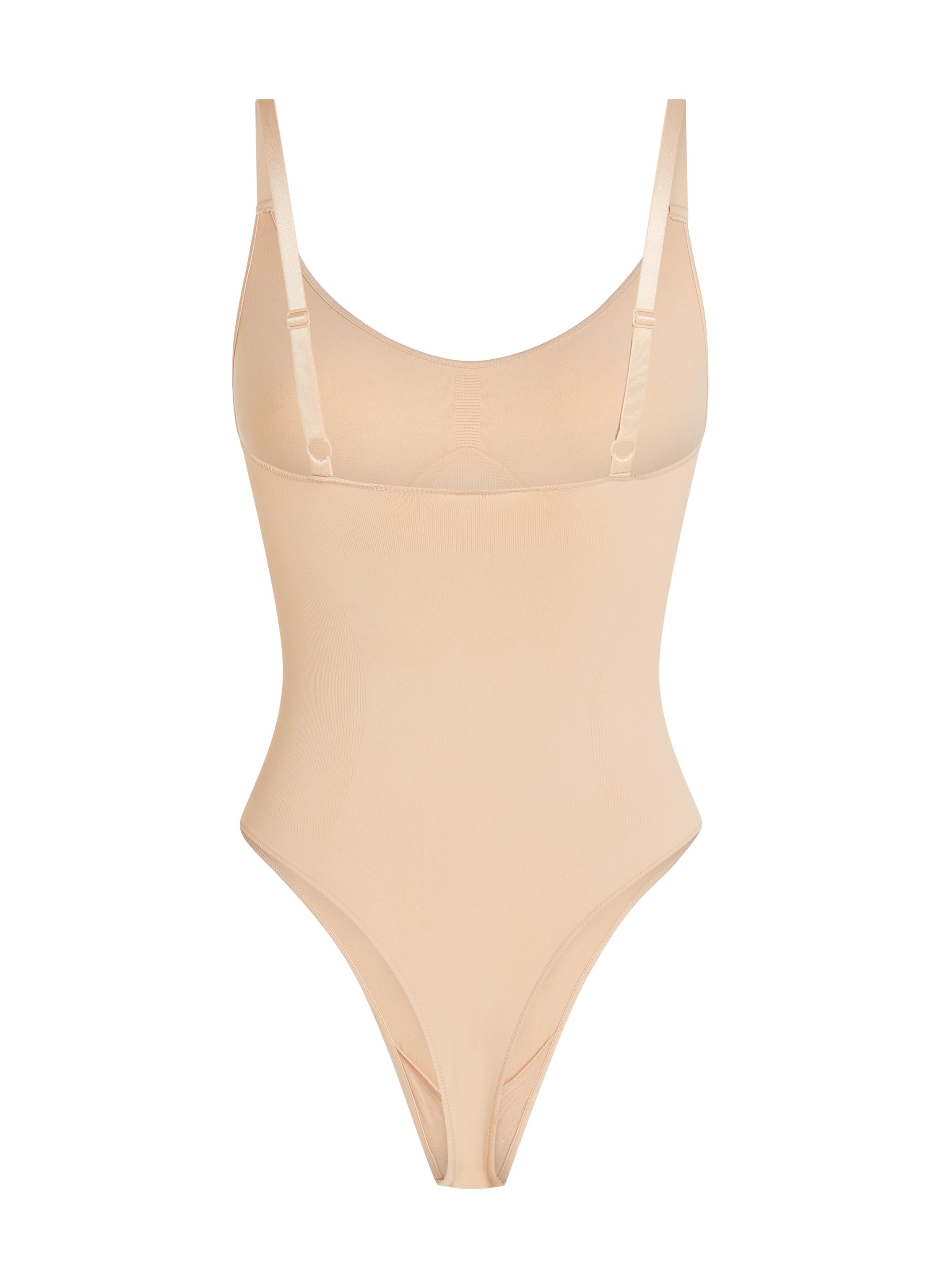 Sømløs Forstærkende High Leg Body, Beige, main