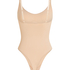 Sømløs Forstærkende High Leg Body, Beige