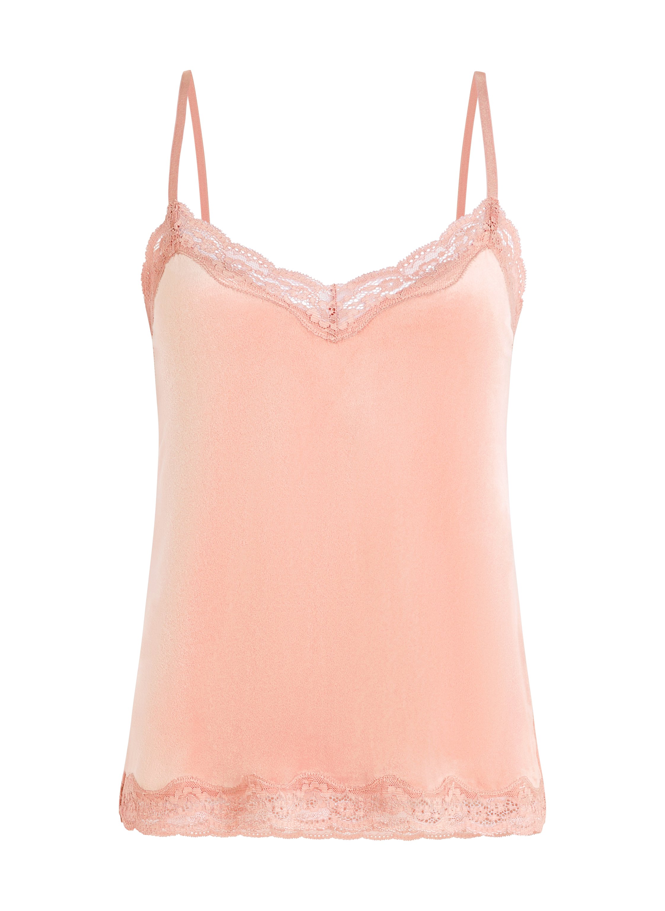 Cami top Velours Lace, Lyserød, main