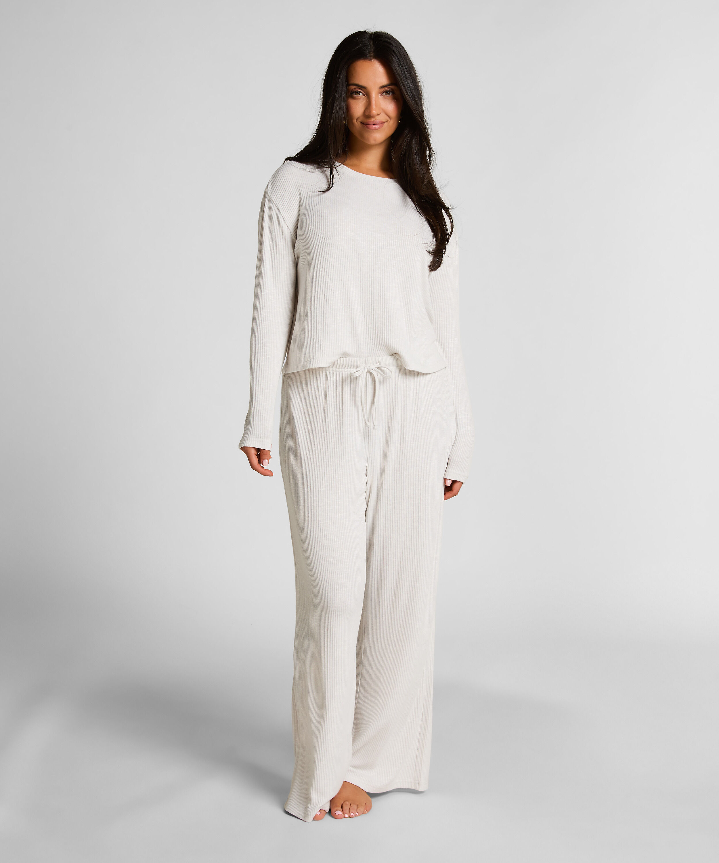 Pyjamasbukser Pointelle, Beige