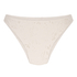 H&aelig;klet bikiniunderdel med h&oslash;j benudsk&aelig;ring, Hvid