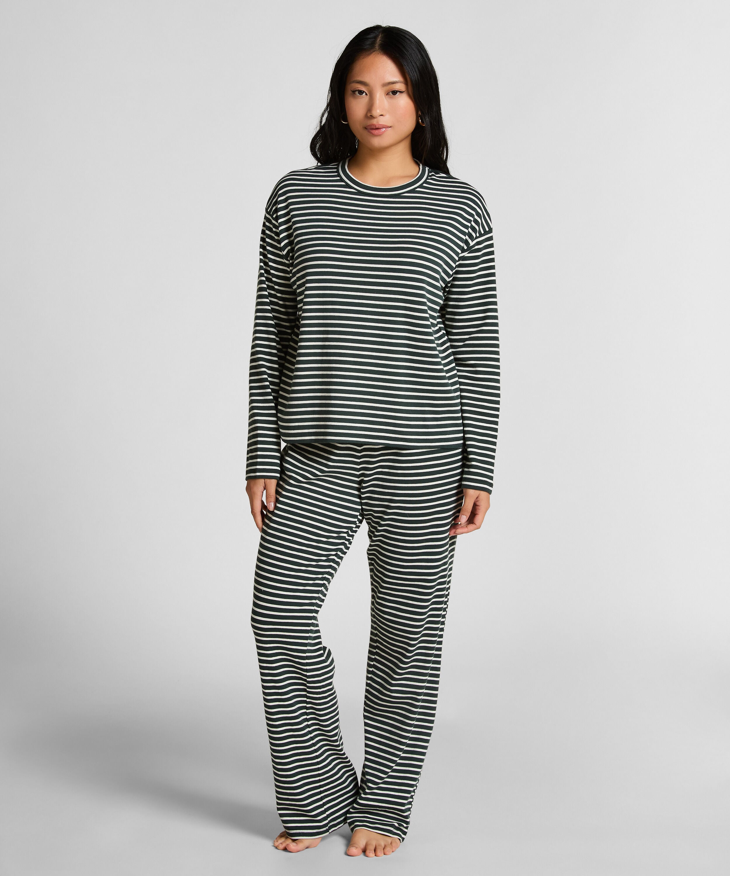 Pyjamas i bomuldsjersey, Grøn