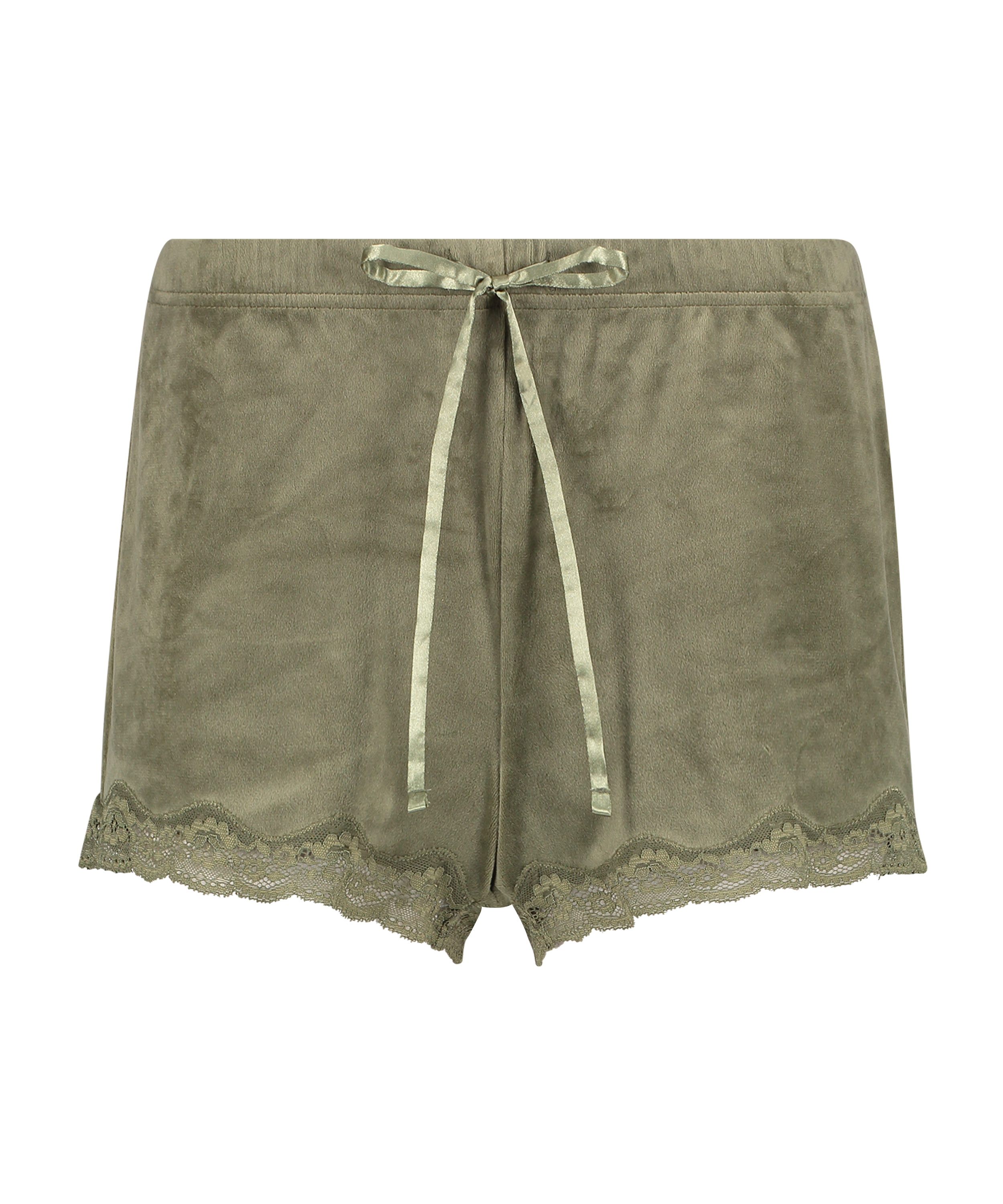 Shorts velour Lace, Gr&oslash;n, main