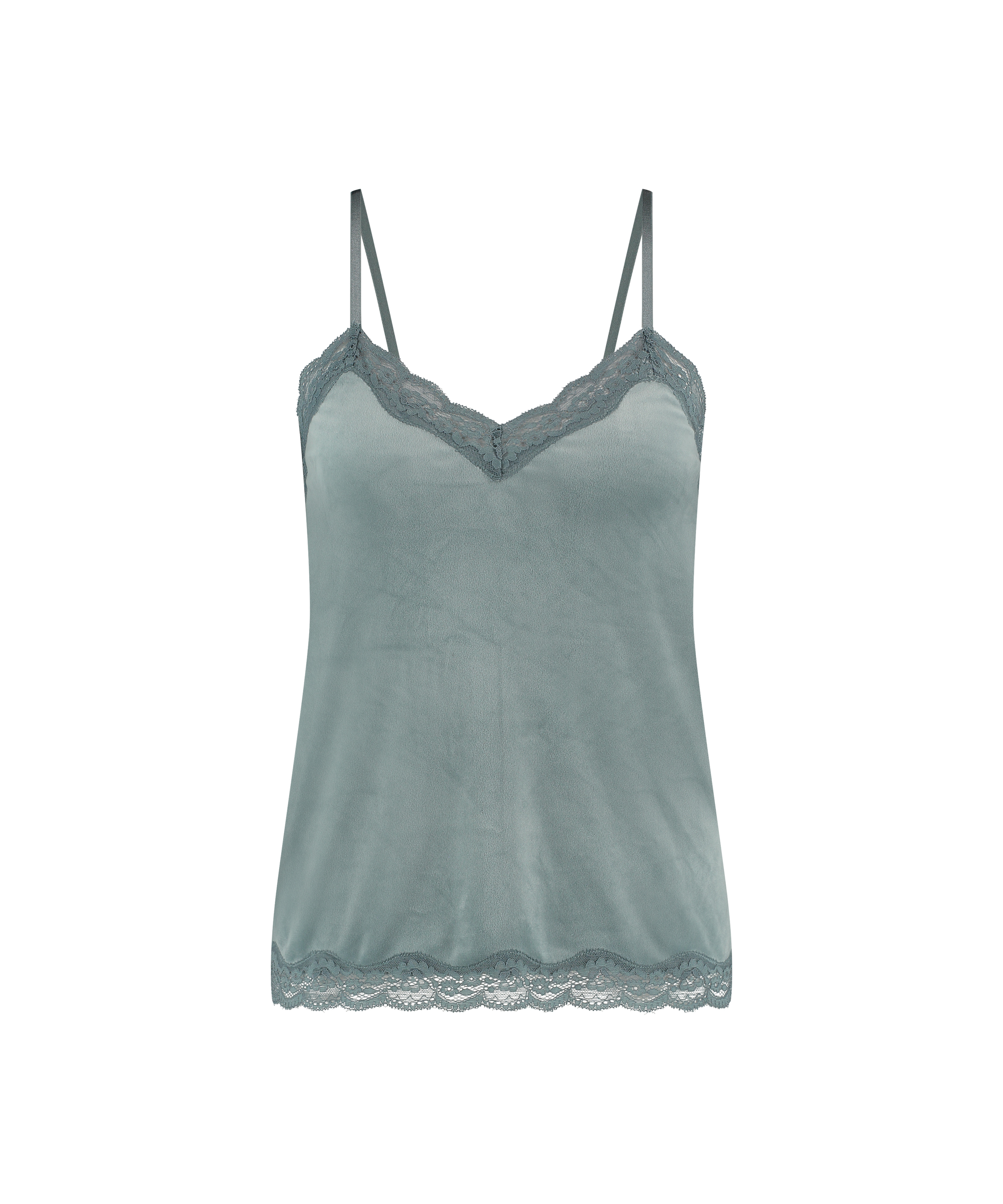 Cami top Velours Lace, Bl&aring;, main