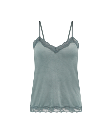 Cami top Velours Lace, Bl&aring;