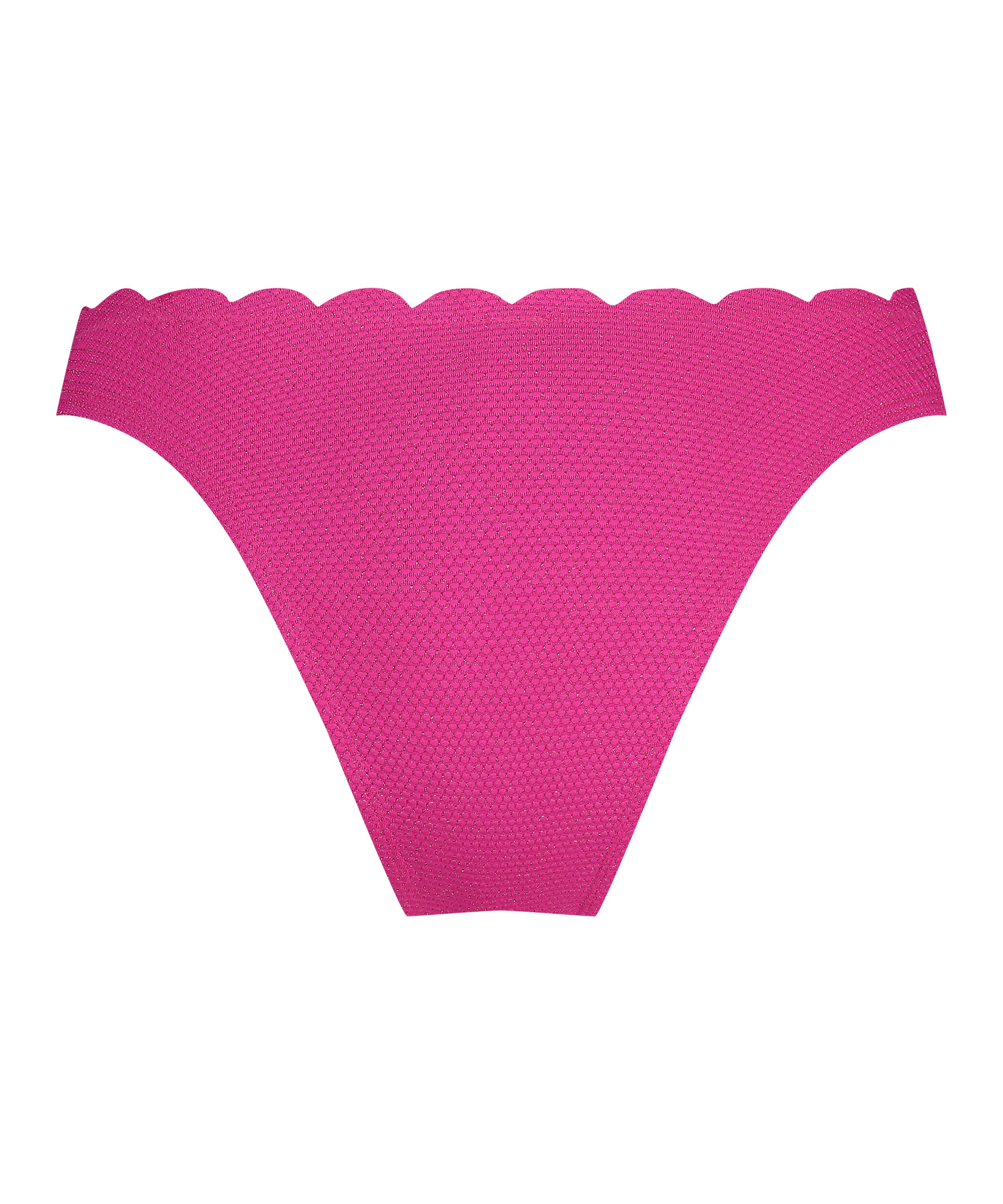 Højskåret Bikinitrusse Scallop Lurex, pink, main