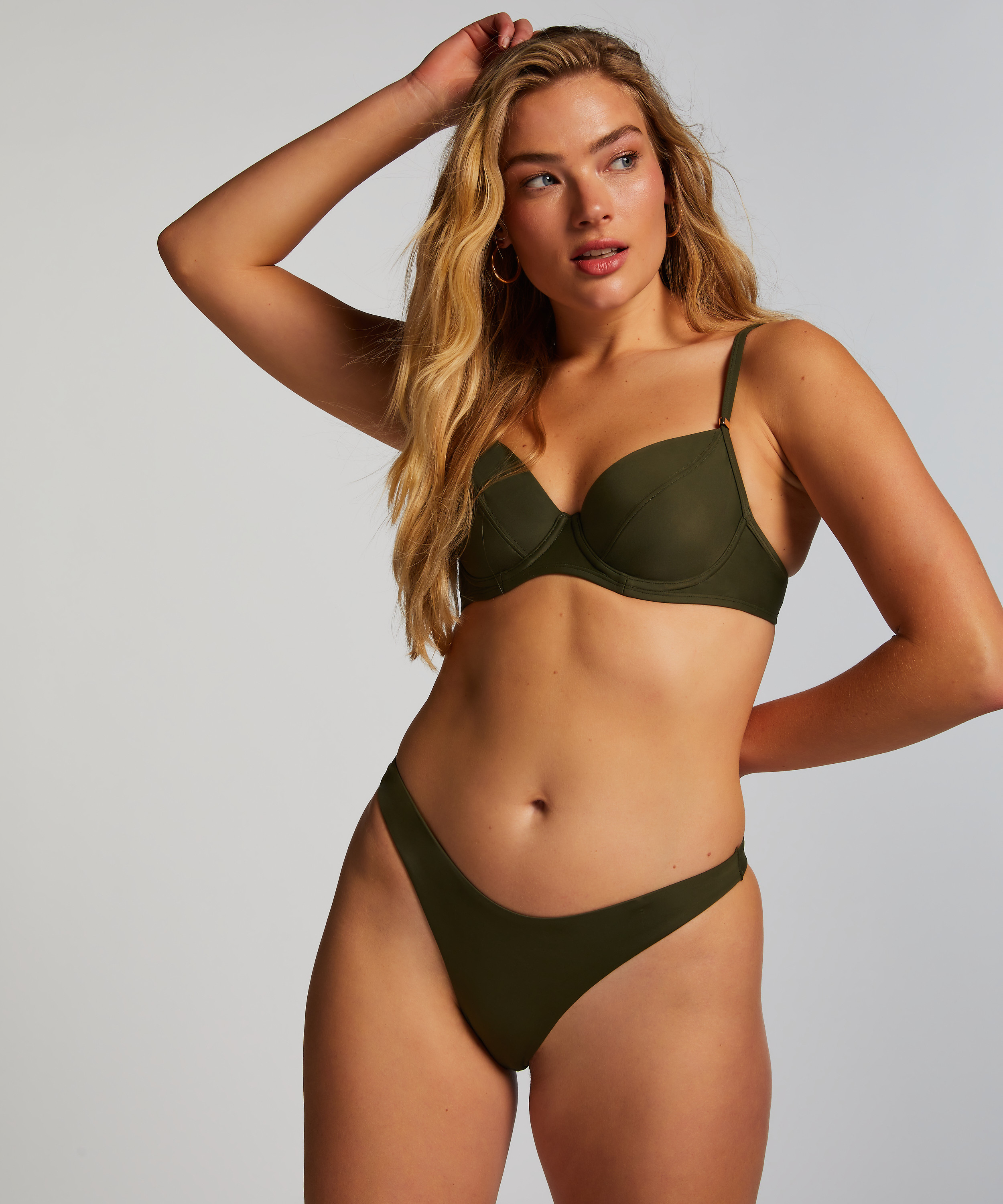 Højskåret Bikinitrusse Luxe, grøn, main